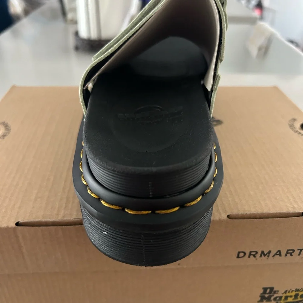 Dr. Martens Raine Slide Sandals in Sage Green - Picture 6 of 11